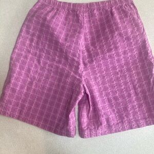 Denim&Co Pink Checkered Shorts